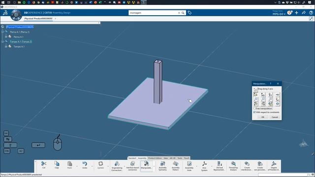 3DExperience R2019x - CATIA - Assembly Design - Interface, Inserção de peças, Manipulação смотреть онлайн
