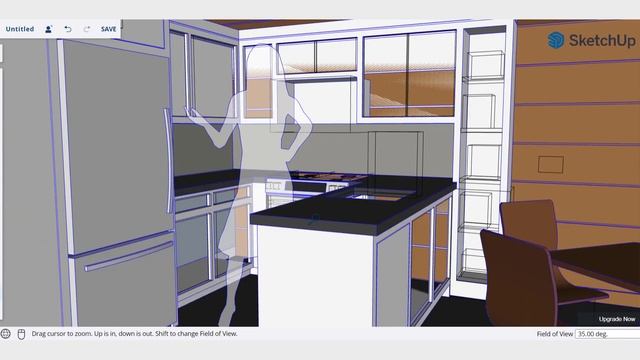 Adjusting Field of View for WIDER CAMERA ANGLES in SketchUp Free! смотреть онлайн