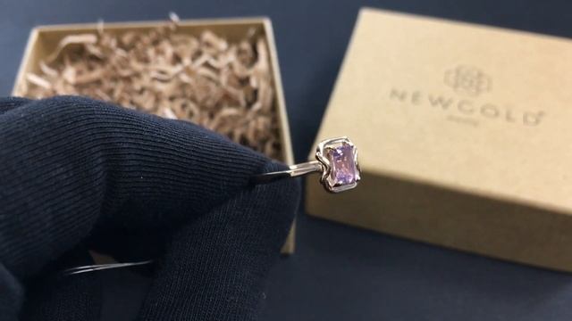 !Кольцо 3107  из красного золота 585 пробы с аметистом