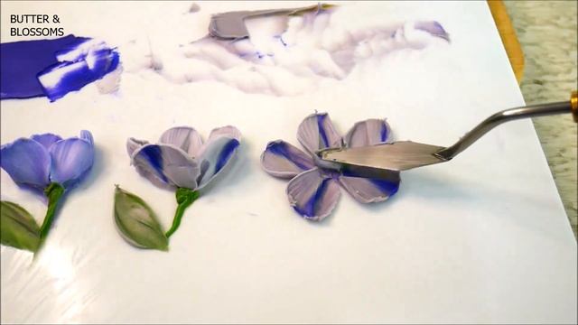 Palette knife "Wildflowers", Buttercream flowers painting on cake, Tutorial | Butter & Blossoms смотреть онлайн