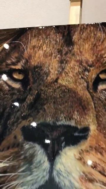 Обзор на картину «Лев» картина со Львом (эпоксидной смолой Resin Art)