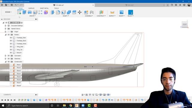 How to Model an Aircraft in Fusion 360 | Tutorial 4 - Empennage | Step-by-Step (4K) смотреть онлайн