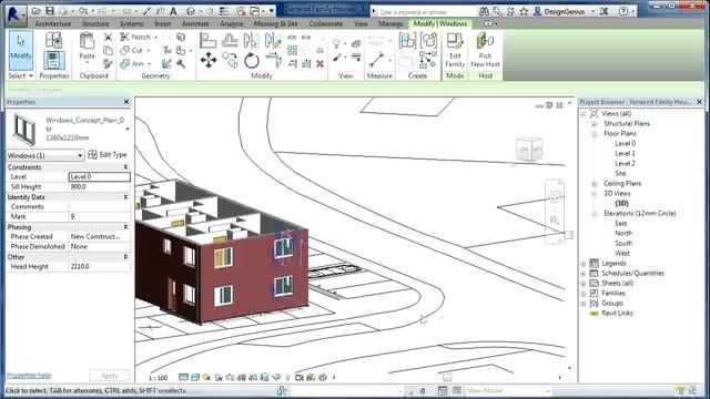 Revit Tutorials | Terraced Houses Design 5 | Revit Architecture 2014 смотреть онлайн
