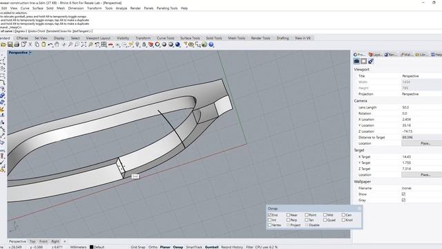 Rhino CAD Tutorial: Eyewear (Spectacle) Conceptual Product Design Modelling (Part 1 of 2) смотреть онлайн