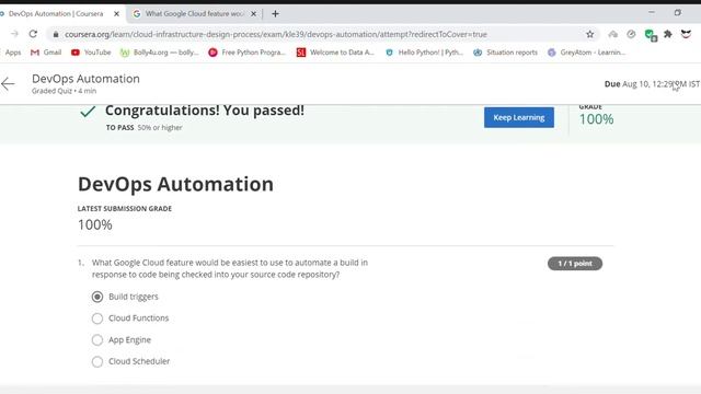 DevOps Automation | Reliable Google Cloud Infrastructure | Coursera Answers | Design & Process смотреть онлайн