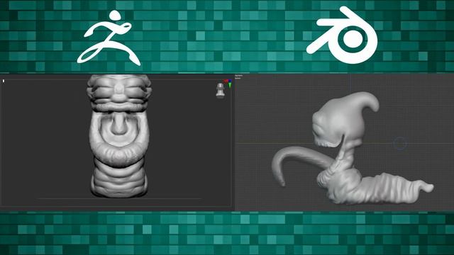 Zbrush vs Blender Side by Side Sculpt | Worms смотреть онлайн
