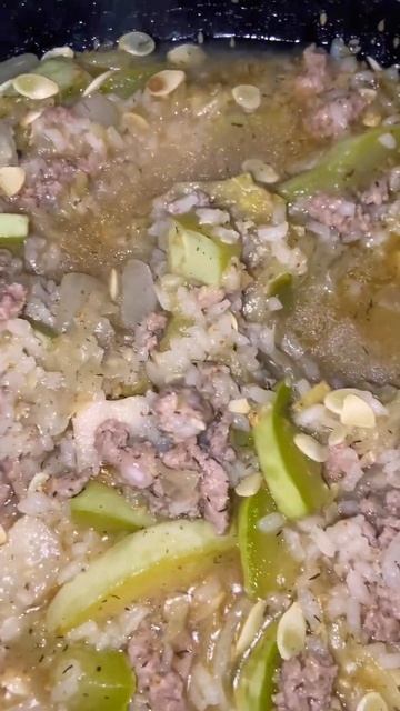 Кабачки с капустой ,фаршем и рисом