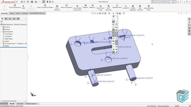 SOLIDWORKS - Mate Reference with Coordinate System смотреть онлайн