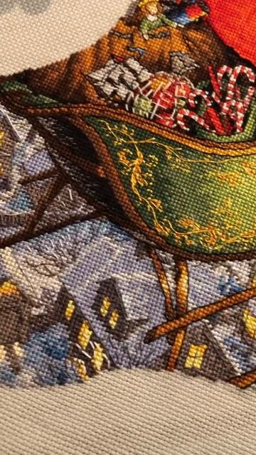 Новогодний сапожок) Вышивка крестиком смотреть онлайн