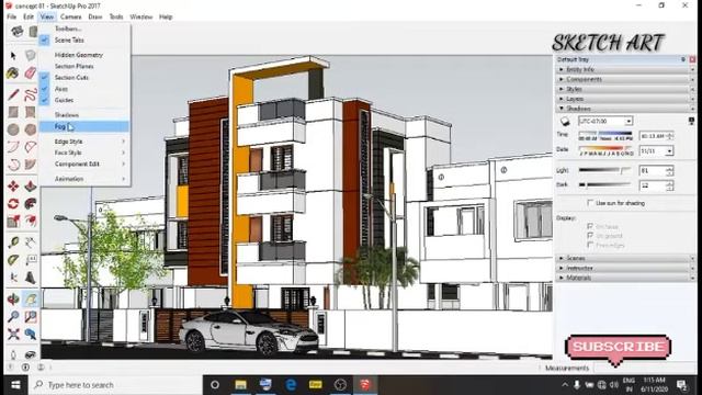 How To Set Shadow For Scene In SketchUp | In Tamil | Sketch Art смотреть онлайн