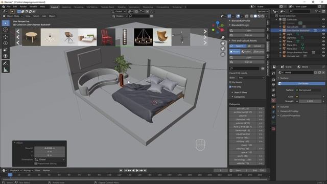 How To Use BlenderKit To Design a wonderful Bedroom ? Rendering cycles/eevee Blender Tutorial смотреть онлайн