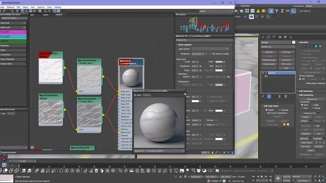 Как сделать материал мрамора с высветлением границ объекта в 3ds Max? смотреть онлайн