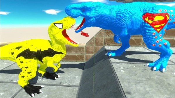Крутые ДИНОЗАВРЫ✨ мультик для детей,Человек-паук Rex против Супермена Rex, Смертельный забег, мульт