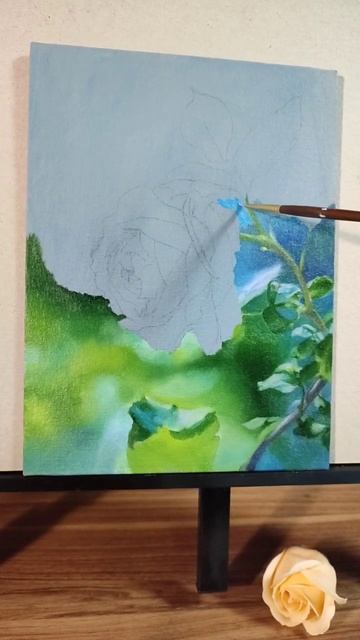 Rose oil painting 🌹. смотреть онлайн