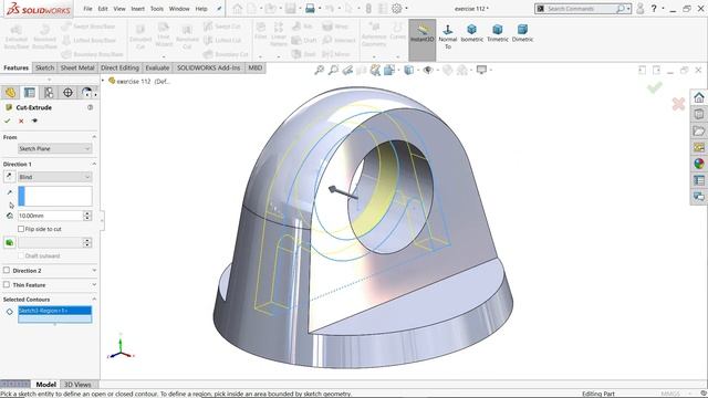 SolidWorks Tutorial for Beginners exercise 112 смотреть онлайн
