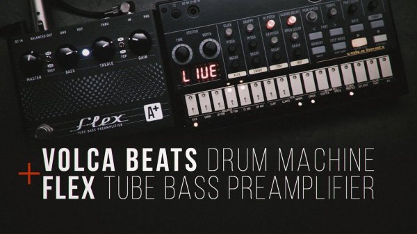 Volca Beats + Flex (tube bass preamplifier) by Shift Line