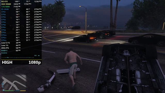 GTA 5 | RX 470 + Xeon E5-2640 FPS Test | Low - High - Ultra | 1080p смотреть онлайн