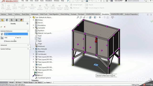 Solidworks Simulation - hydrostatic pressure-سيموليشن بالعربي- الضغط الستاتيكي في الخزانات смотреть онлайн
