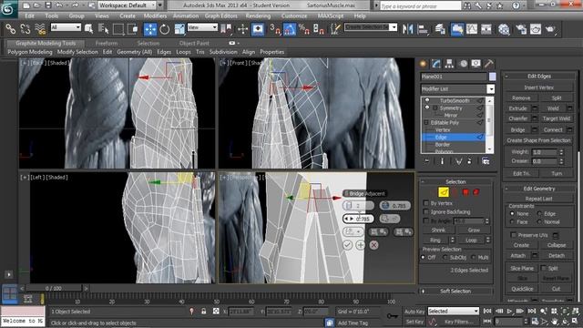 3DS Max Character Modeling Tutorial | More Bridging and Flow Connect смотреть онлайн