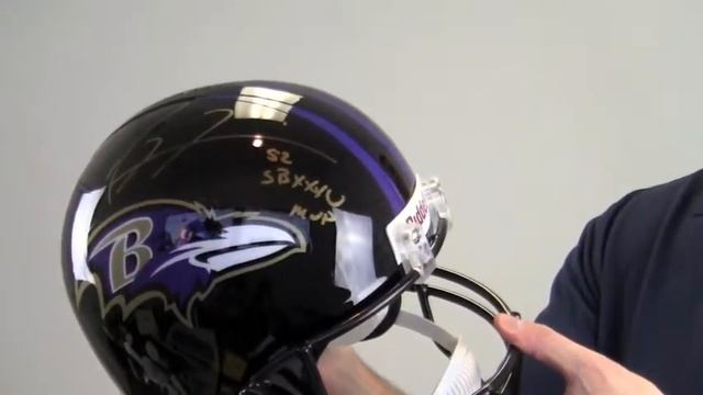 Ray Lewis Signed Helmet W/ SB XXXV MVP - Replica - JSA Witness