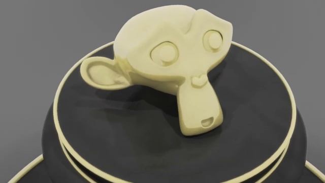 Blender Animation - Golden Suzanne On A Black Marble Pedestal (HD) смотреть онлайн