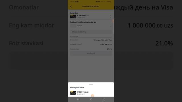 Kapitalbank Onlayn Omonat Ochish