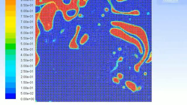 [Test 6] ANSYS Fluent - Phase inversion in a closed box (Water&oil) - Contour of volume fraction смотреть онлайн