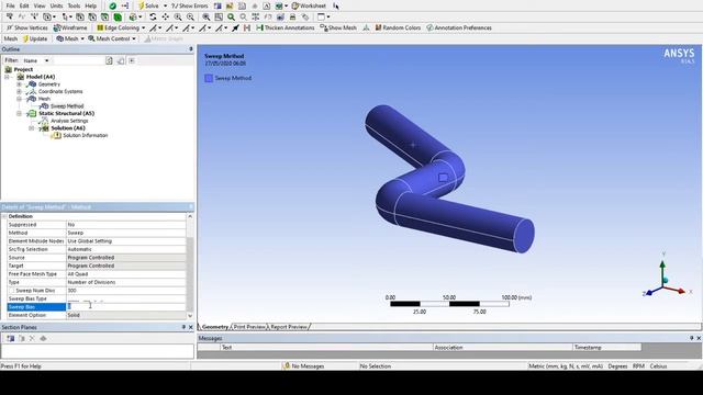 ANSYS Meshing - Sweep Method смотреть онлайн
