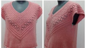 Пудровая туника из пряжи Alize superlana klasik. Начало вязания.