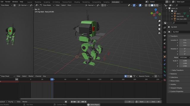 Blender Robot Rig Animation Test смотреть онлайн