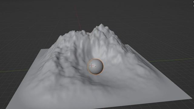 A basic collision of a UV sphere & mountain in Blender. смотреть онлайн