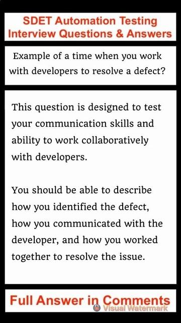 SOFTWARE TESTING : Example of a time when you work with developers to resolve a defect? смотреть онлайн