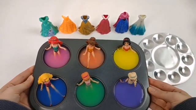 Oddly Satisfying Video I Making7 Rainbow Color Slime Balls FROM Rainbow Magic Paints & Cutting ASMR смотреть онлайн