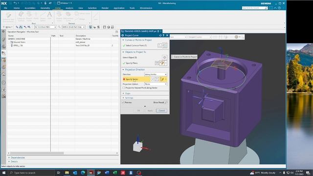 Siemens NX 2206 How To Project A Curve смотреть онлайн