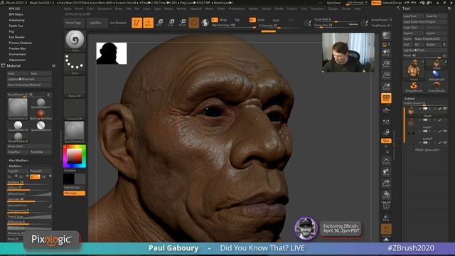 Advanced Lighting in ZBrush Part 3 - Pixologic Paul Gaboury - Did You Know That? LIVE смотреть онлайн