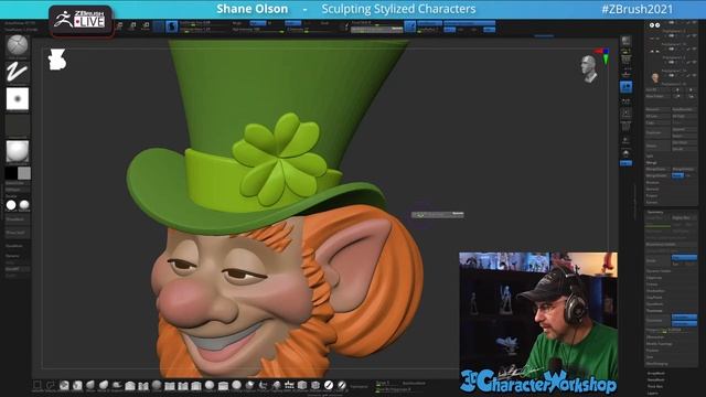 Create a Leprechaun #withme! Part 2 - Shane Olson - ZBrush 2021.6 смотреть онлайн