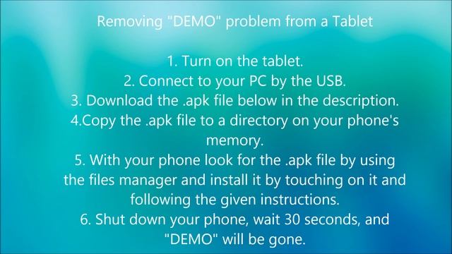 Removing "DEMO" word from an Android TABLET смотреть онлайн