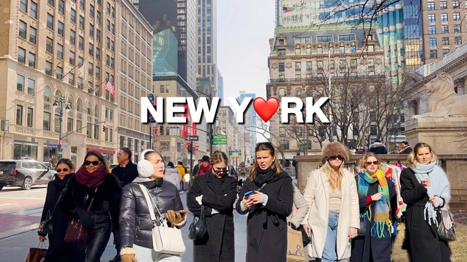 NYC Walk🗽Lively Winter Streets in New York City😎💖The NEW YORKER Exhibition at NYPL | Feb 2025 смотреть онлайн