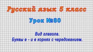 Русский язык 5 класс (Урок№80 - Вид глагола. Буквы е - и в корнях с чередованием.)