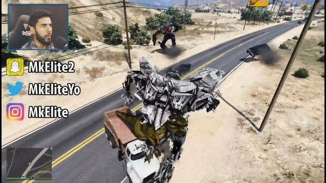 STARSCREAM  VS OPTIMUS PRIME - GTA 5 TRANSFORMERS MOD !!!