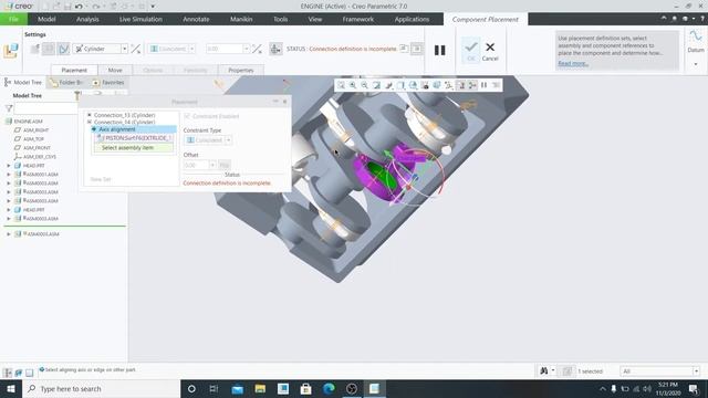crankshaft and piston assembly creo parametric 7.0/ Engine смотреть онлайн