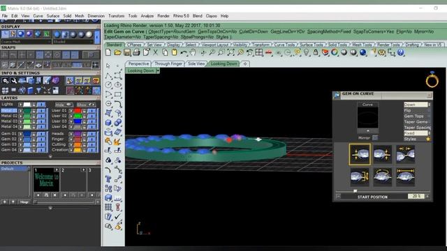Rhino matrix class #72 | how to make in plate prong & stone setting pis Matrix9 | Jewelry CAD Desig смотреть онлайн