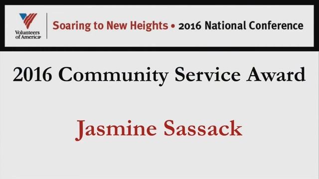 2016 Volunteers Of America Community Service Award | Jasmine Sassack