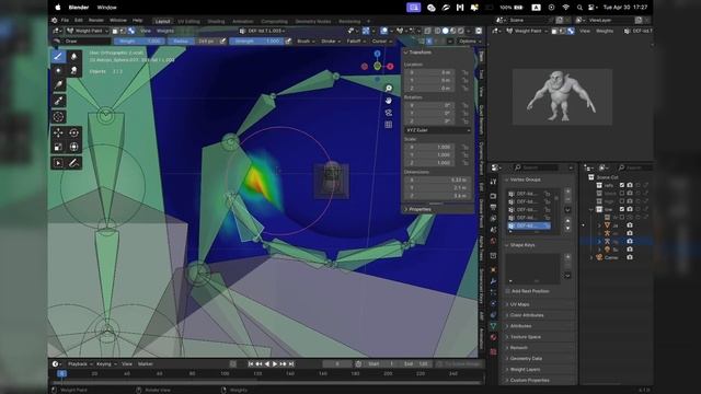 Лицевой риг в Blender | Настройка костей и весов смотреть онлайн