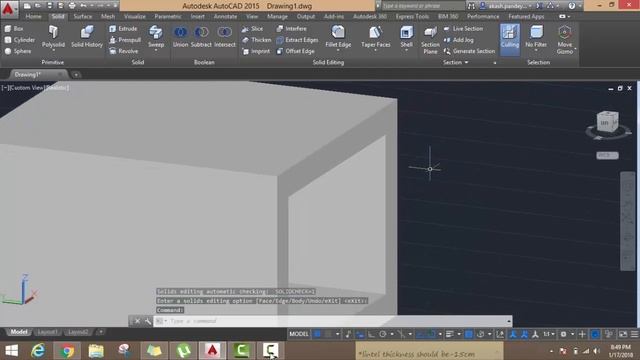 How to Use Shell and Fillet Edge Command in AutoCAD 3D смотреть онлайн
