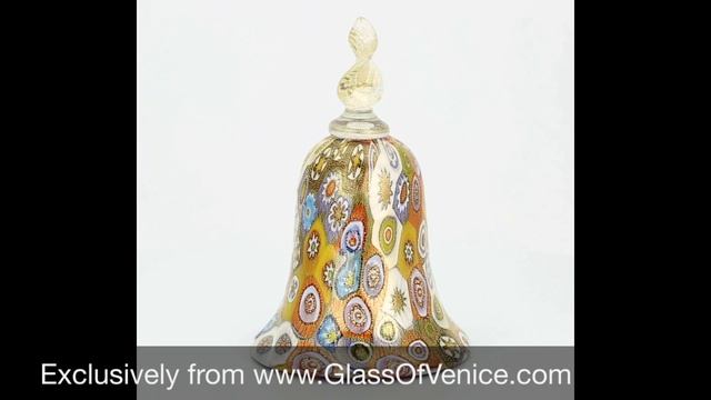 Murano Glass Golden Millefiori Bell | Www.GlassOfVenice.com