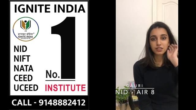 NID AIR 8 GAURI | TIPS TO CRACK National Institute Design | IGNITE INDIA | NID COACHING смотреть онлайн