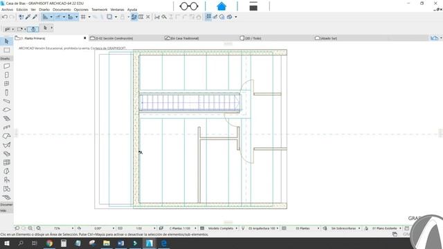 🟦ArchiCAD 2023 / Planta Primera. Tabiques, Puertas y Mobiliario смотреть онлайн