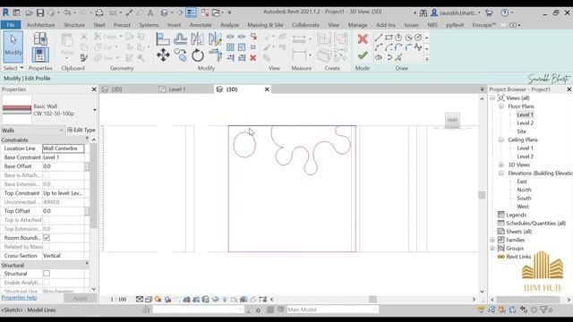Revit Structure Tutorial - Part 4 - Structure Walls and Its Modifications- #Beginner To Advance смотреть онлайн