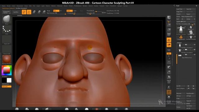 ZBrush 4R8 Sculpting - Cartoon Character Part 1 смотреть онлайн